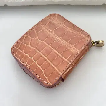크로커다일 핑크 이단 접이식 지갑