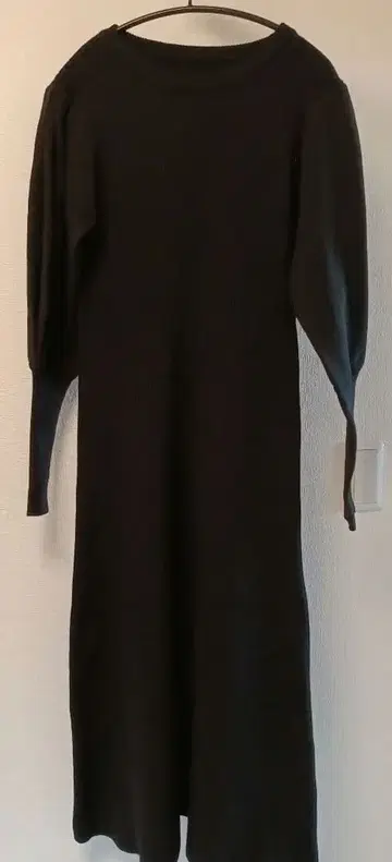 VIS 블랙 리브 니트 원피스