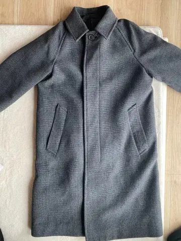 유니클로 그레이 체스터 코트 울 혼방