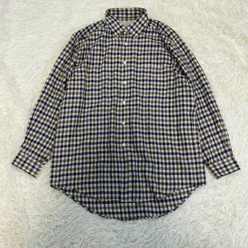 인기 Aquascutum 아쿠아 스큐텀 체크 셔츠 긴팔 L