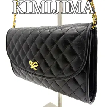 KIMIJIMA 키미지마 체인 숄더백 퀼팅 블랙 가죽