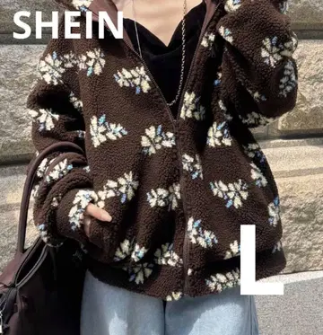 SHEIN! 시착만 한 상품! 꽃무늬 보아 자켓
