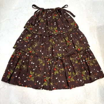 원더풀 월드 카네코 이사오 딸기 무늬 롱 캉캉 스커트