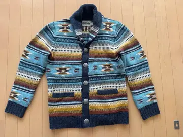 기하학 패턴 후드 가디건