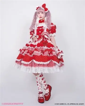 angelic pretty 산리오 콜라보 헬로키티 드레스