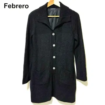 Febrero 블랙 니트 코트 미디엄 기장 M 사이즈