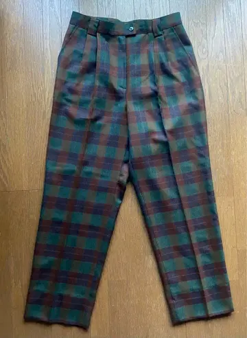 울 체크 슬랙스 이탈리아제