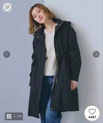 grove 발수 4WAY 인조 모피 라이너 롱 맘파 블랙 L 사이즈