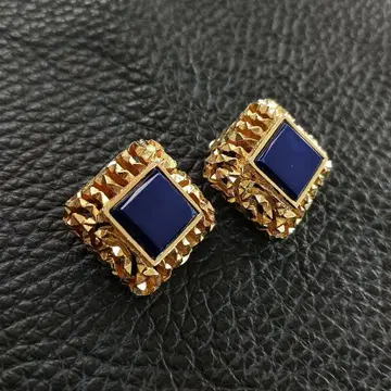 D'ORLAN 돌란 스퀘어 스톤 골드 귀찌 빈티지