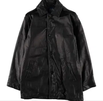 올드 GAP 블랙 가죽 코트