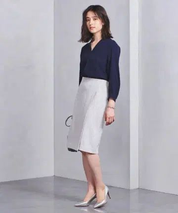 컨디션 최상 파일 자카드 타이트 스커트 수트 가을/겨울 졸업 졸업식