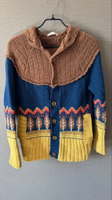 네넷 후드 부착 니트 가디건