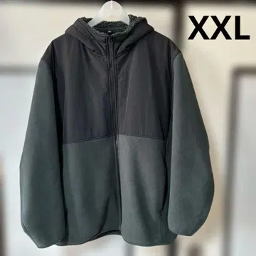 유니클로 방풍 아우터 플리스 후드티 다크 그린 XXL