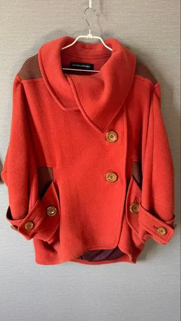 울 혼방 더블 브레스트 자켓 오렌지