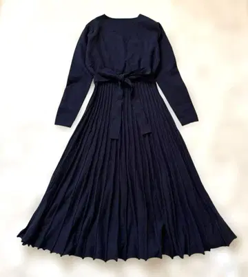 새상품 SAISON DE PAPILLON 네이비 니트 롱 원피스 S