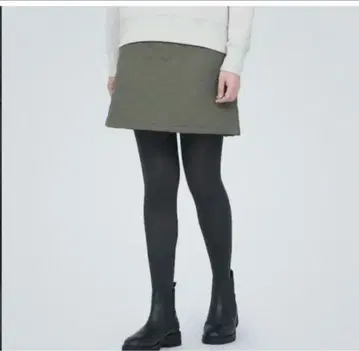무인양품 MUJI 워셔블 퀼팅 미니 스커트 그린 XL