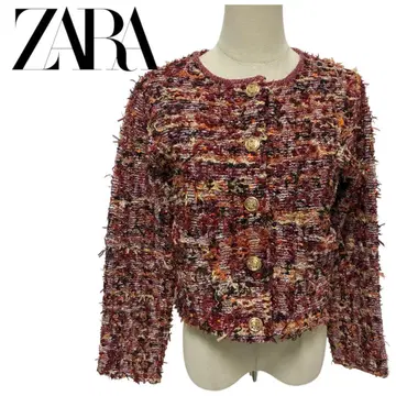 ZARA 텍스처 니트 가디건 택 포함 미사용 새상품 골드 버튼 S 사이즈