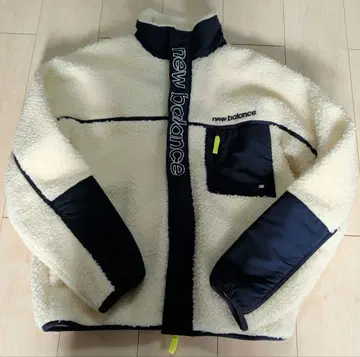 [ new balance ] 플리스 자켓 화이트/네이비 ( M )