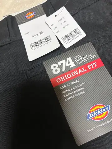 새상품 Dickies 워크 팬츠 874 블랙 32 x 30