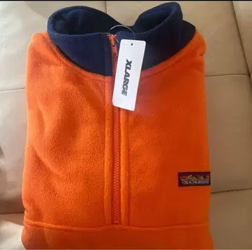 새상품 XLARGE 하프 지퍼 플리스 XL 오렌지 엑스라지