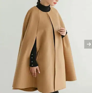핏모어 울라이크 케이프 코트 카멜 판초 코트 케이프