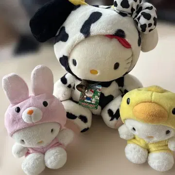 헬로키티 BIG 30cm 목장 한정판 소 키티 봉제 인형 2000년