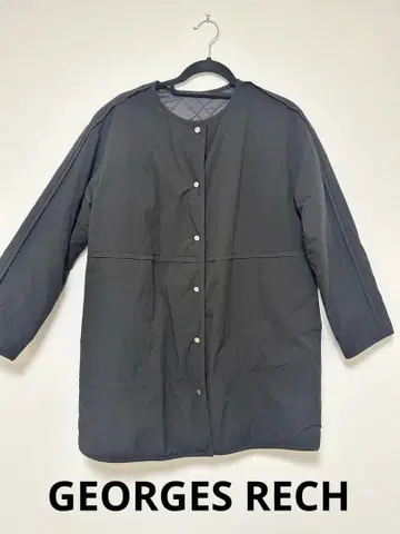 GEORGES RECH 블랙 퀼팅 자켓 노카라