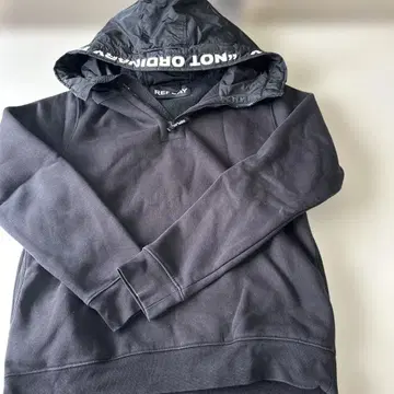 REPLAY 블랙 하프 지퍼 후드티 속기모
