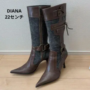 다이애나 롱 부츠 블랙 캔버스