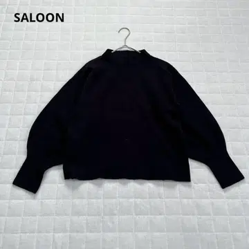 [ 살룬 ] 니트 스웨터 긴팔 하이넥 심플 무지 M 블랙