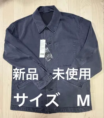 유니클로 오버 사이즈 컬러 데님 자켓 그레이 M