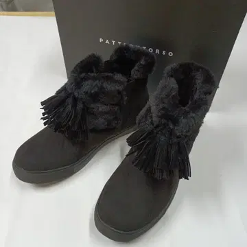 블랙 프린지 어그 부츠