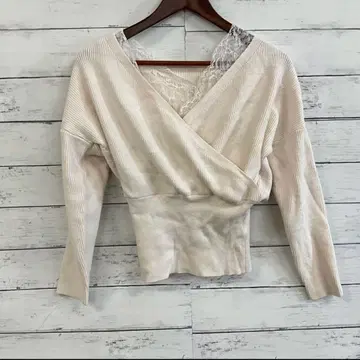 GRL 레이스 도킹 니트 상의 M 카슈쿨 아이보리 인기