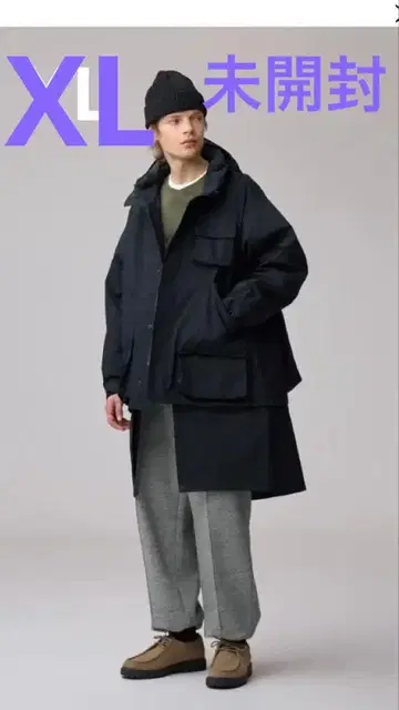 엔지니어드 가먼츠 x GU 패디드 쉘 후드티 네이비 XL 미개봉