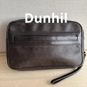 dunhil 다크 브라운 가죽 클러치백