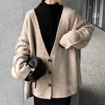 select MOCA by son 슬리브 링킹 V넥 가디건