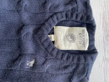 아바크로 네이비 케이블 니트 스웨터 울 새상품급 두꺼운 원단 M