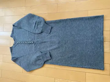 유나이티드 애로우즈 그레이 니트 원피스 긴팔 펄 버튼