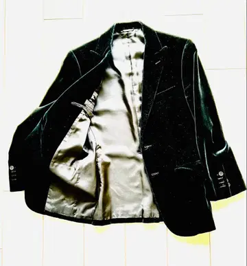 블랙 벨벳 테일러드 자켓