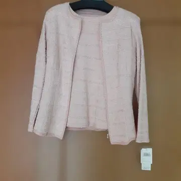 핑크 긴팔 가디건 반팔 포함