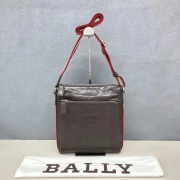 BALLY 숄더백 다크 그레이/레드