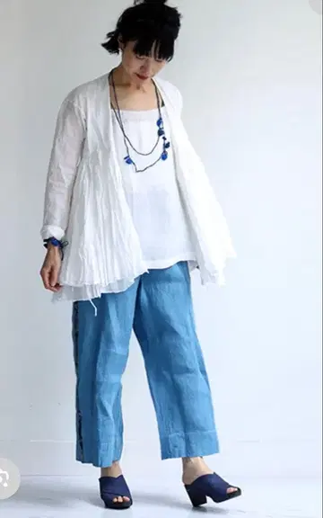 dosa 실크 네이비 팬츠