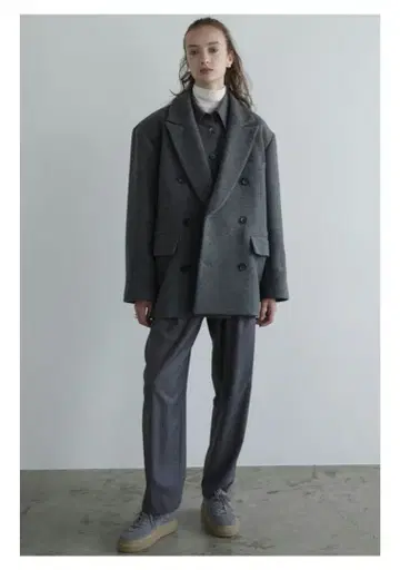 CLANE OVER SHOULDER PEAKED LAPEL COAT