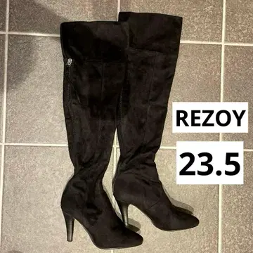 롱 부츠 블랙 스웨이드 23.5cm 척 REZOY 리조이