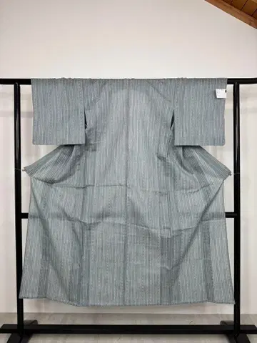 [ 기장 146cm ] 파랑과 그레이 스트라이프 여름용 기모노