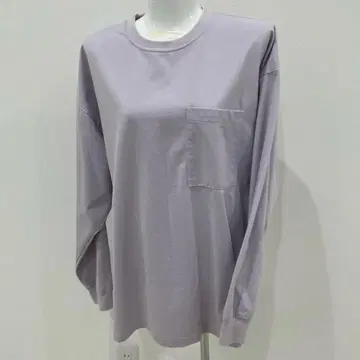 긴팔 티셔츠 L 사이즈 포켓 부착 라벤더 긴팔 셔츠 티셔츠 상의