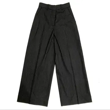 새상품급 COS 울 센터 프레스 와이드 팬츠 32 다크 그레이