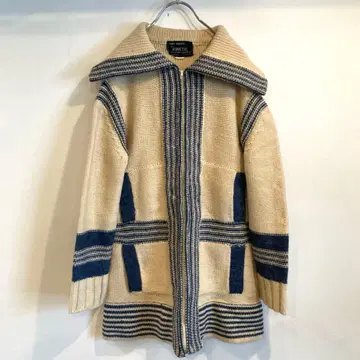 KINETIC 니트 롱 코트 아이보리/네이비