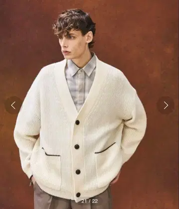 PUBLIC TOKYO 오버 사이즈 라인 니트 가디건 02