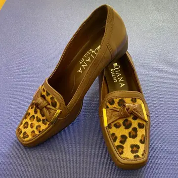 다이애나 웰핏 로퍼 펌프스 22cm 브라운 레오파드